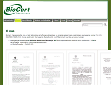 Tablet Screenshot of biocert.pl